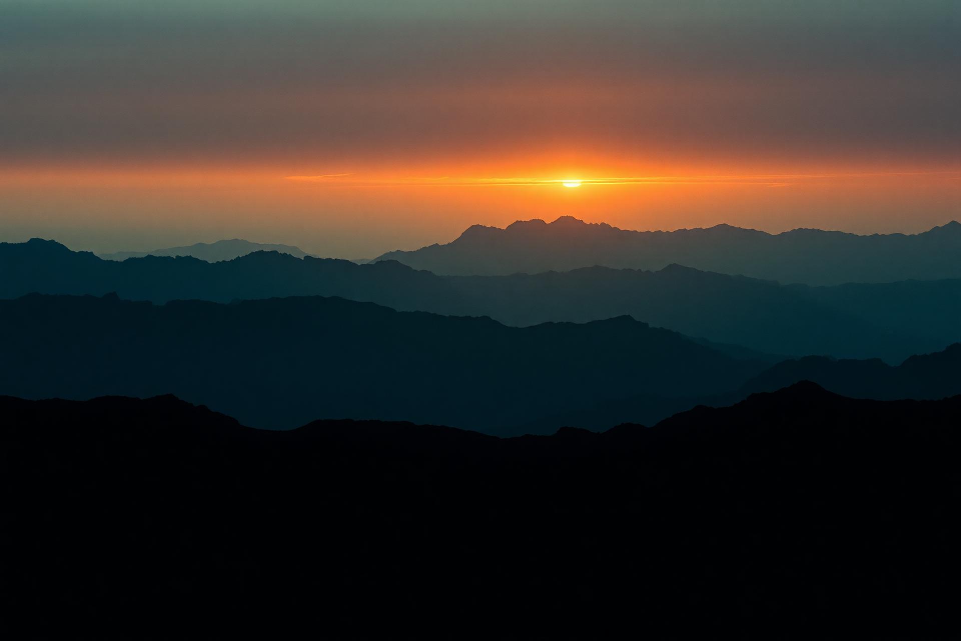 Mountain range at golden hour